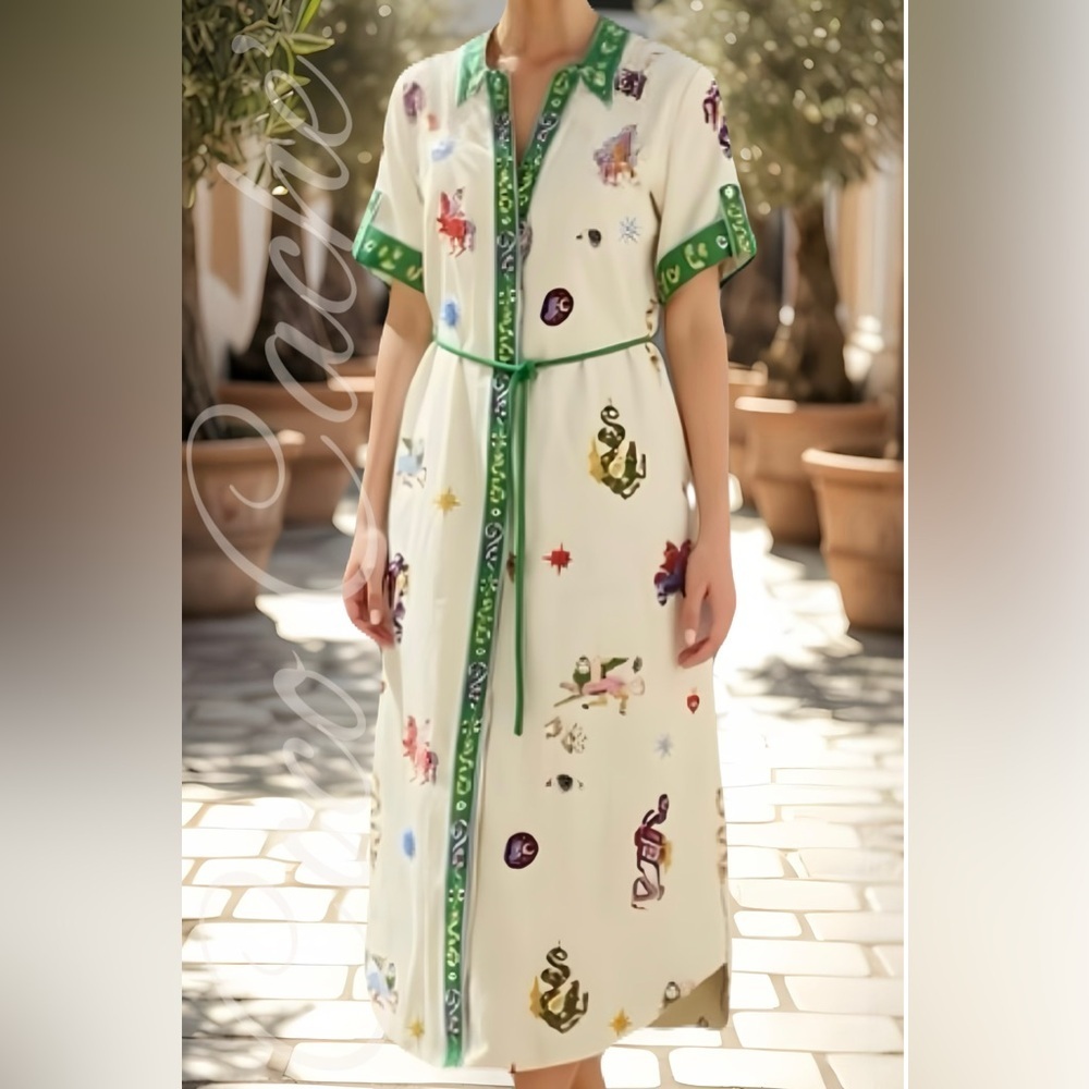 Enchanted Island Classy Loose Fit Midi Shirtdress